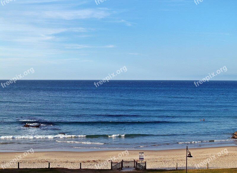 Beach Ocean Blue Sky Sand