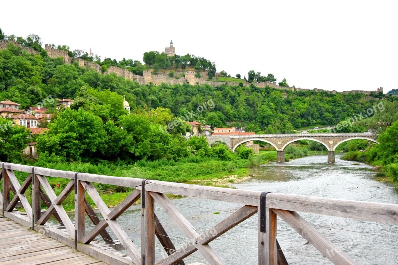 Castle Tsarevets Veliko Tarnovo Landscape Bulgaria