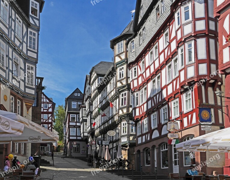 Lahn At Marburg Marketplace Truss Stadtmitte Upper Town