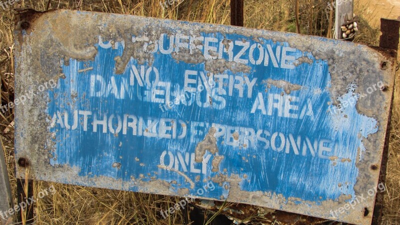 Cyprus Famagusta Buffer Zone Warning Sign