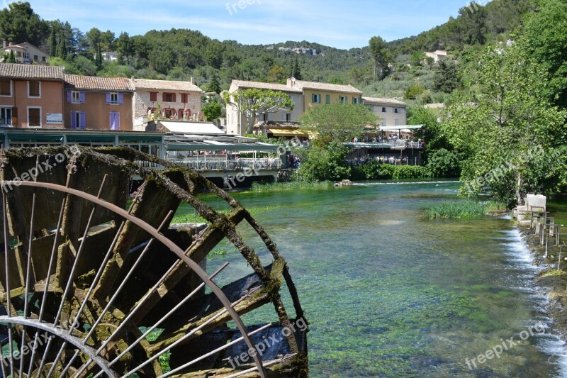 Fontaine De Vaucluse Village View River Colorful