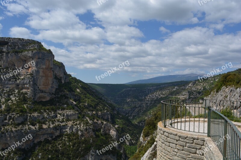 View Clouds Nature Landscape Gorges De La Nesque