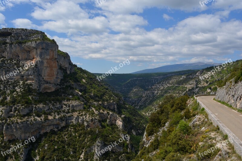 View Clouds Nature Landscape Gorges De La Nesque