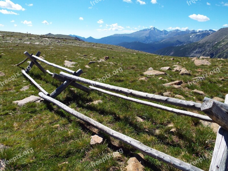 Wooden Fence Mountains Colorado Landscape Free Photos