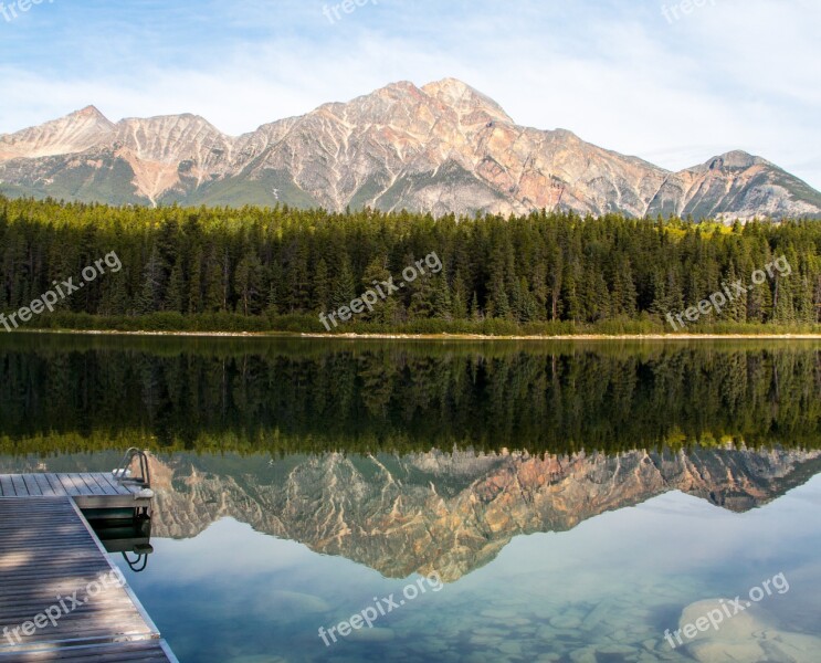 Patricia Lake Lake Reflection Mountain Jasper