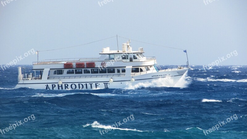 Heavy Sea Boat Wind Waves Free Photos