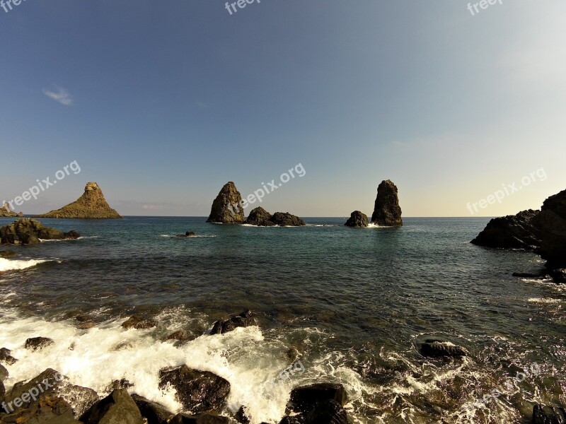 Faraglioni Acitrezza Sea Sicily Scoglio