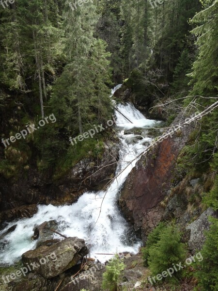 Mountains Tatry The High Tatras Landscape Waterfall