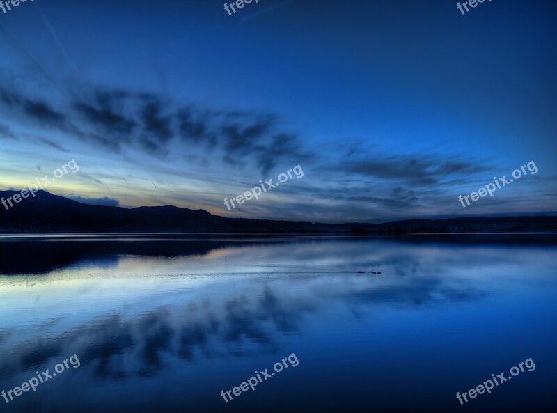 Kochelsee Dark Evening Blue Sky