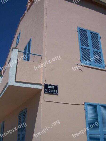 Architecture Corsica France Building Window Blue