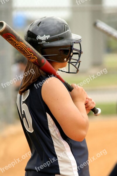 Softball High School Girls Softball Female Teenager