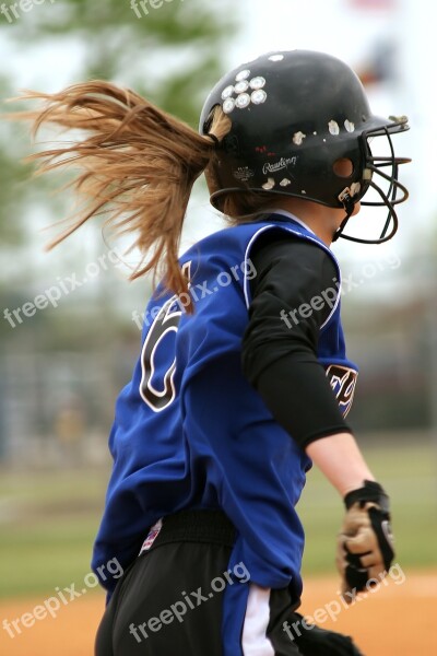 Softball Girls Softball Female Teenager Cute