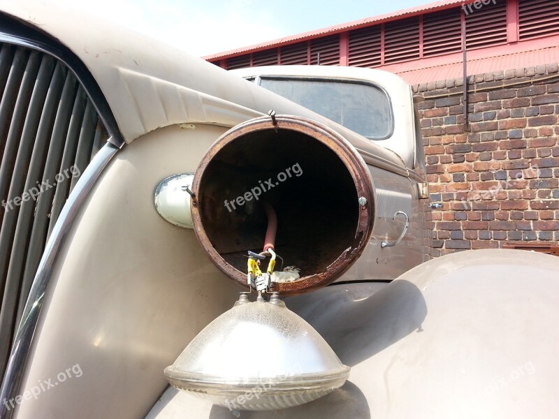 Old Car Johannesburg Vintage Front Light Brocken