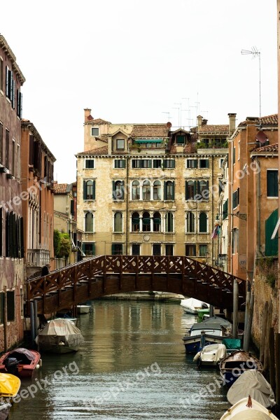 Venetian Canal Canal Bridge Old Europe Venice Canal Renaissance