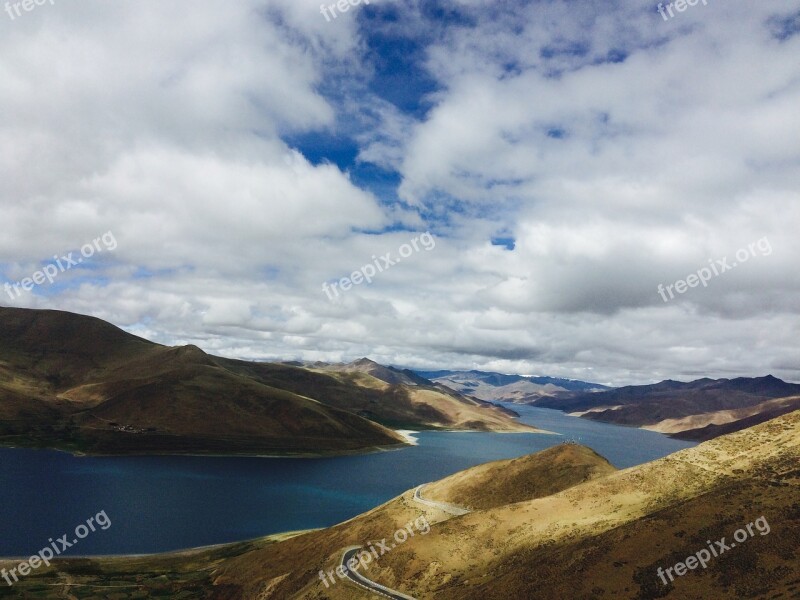 Tibet Blue Sky And White Clouds Yang Zhuo Yong Measures Free Photos