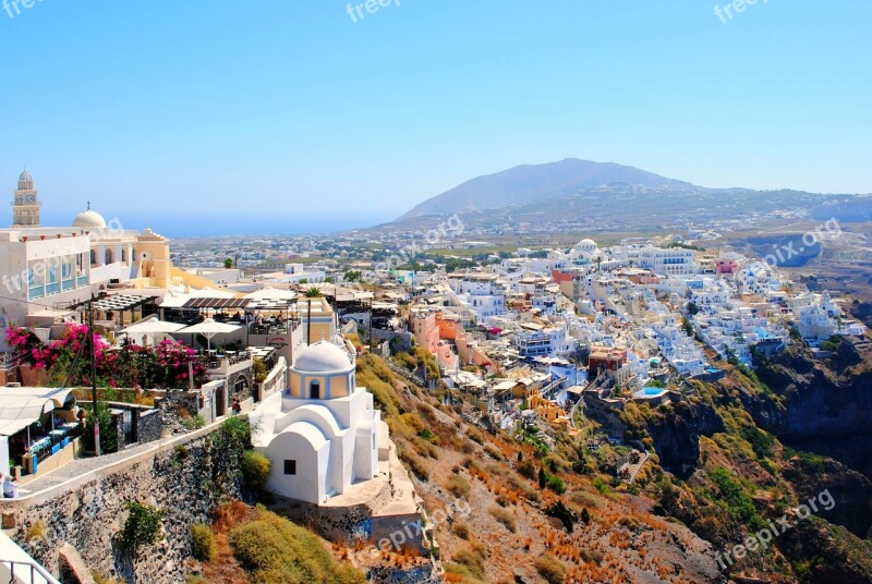 Santorini Caldera Cliff Greece Sea