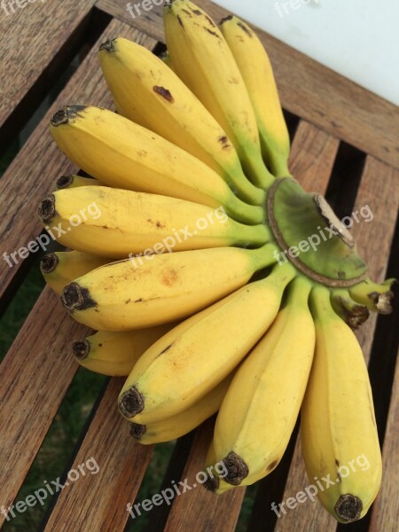 Bananas Yellow Ripe Fruit Mini-banana