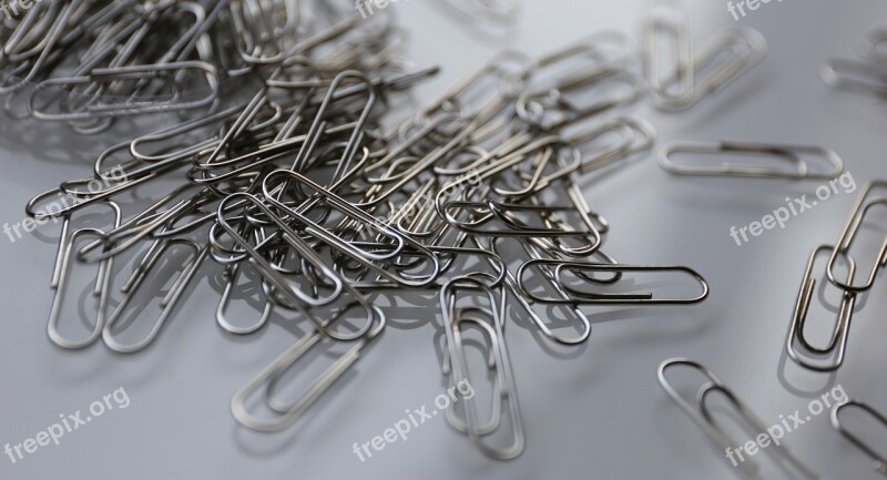 Paper Clip Stationery Confusion Trouble Scattered