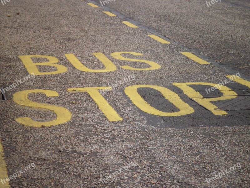 Busstop Bus Stop Asphalt Font