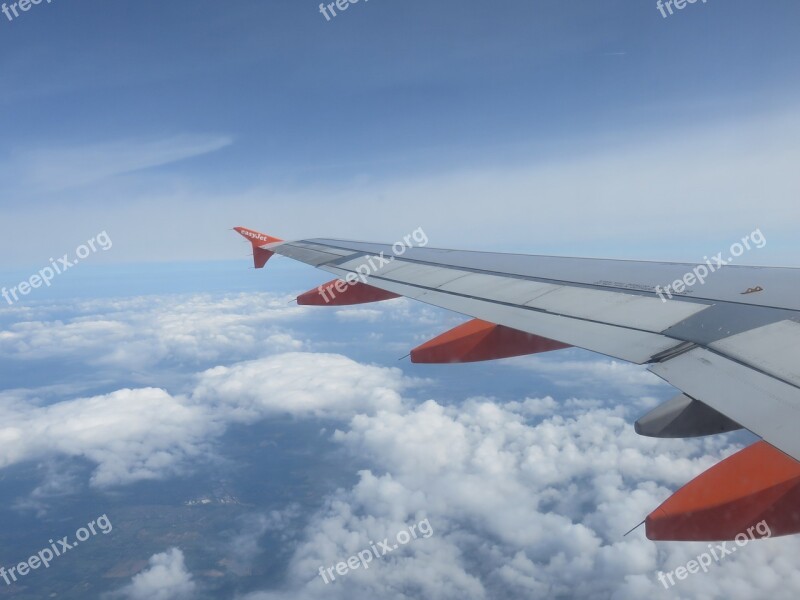 Flight Easyjet Wing Sky Flying