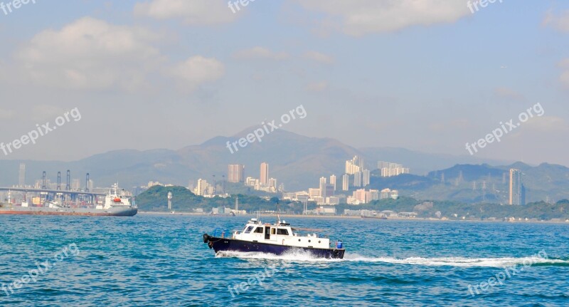 Boat Hong Kong Water China Harbor