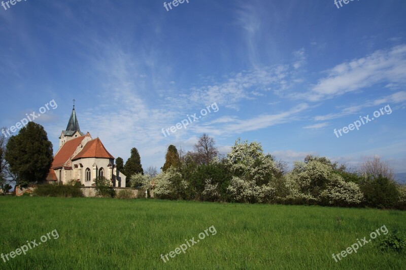 Church Spring Landscape Heaven Spring Landscape