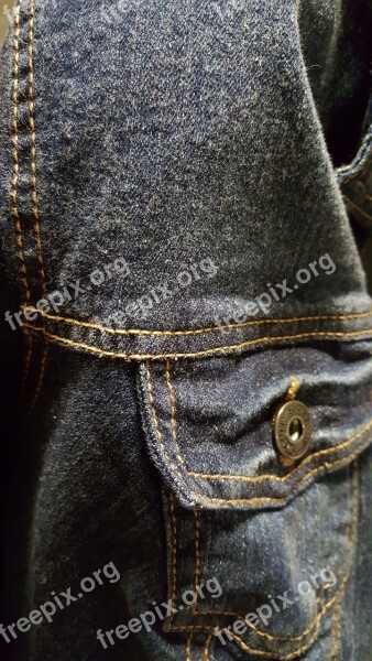 Denim Blue Texture Denim Jacket Weave