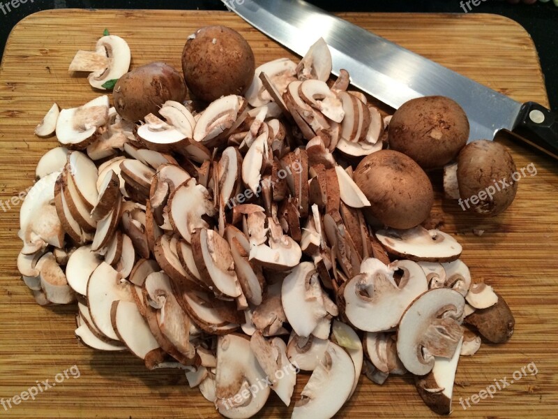 Mushrooms Brown Mushrooms Dinner Chef Cooking