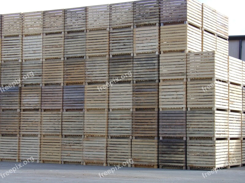 Wood Crates Boxes Many Brown