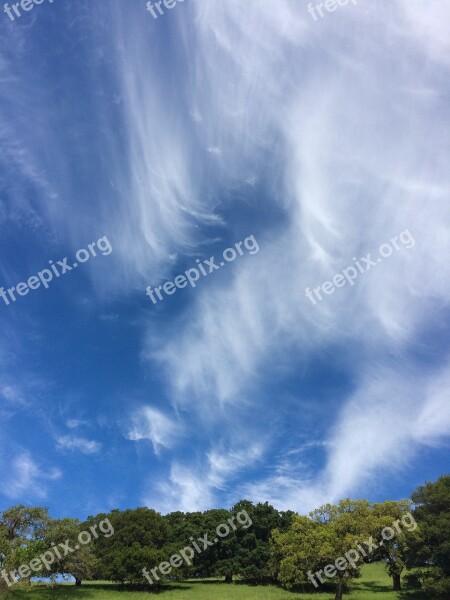 Clouds Trees Green Landscape Beautiful Landscape