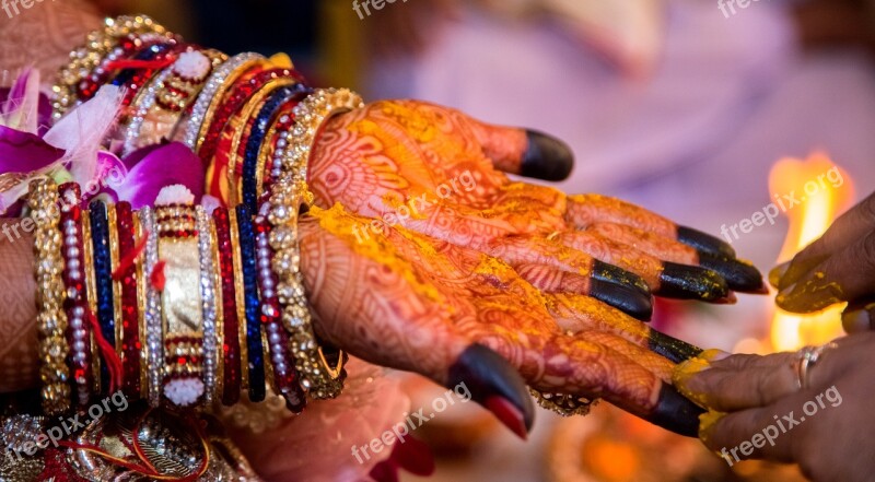 Ceremony Wedding Marriage Hand Painting Woman