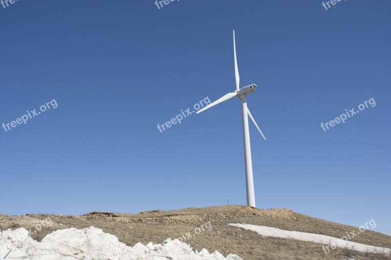 Windmill Blue Sky White Cloud Free Photos