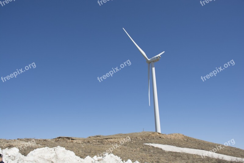 Windmill Blue Sky White Cloud Free Photos