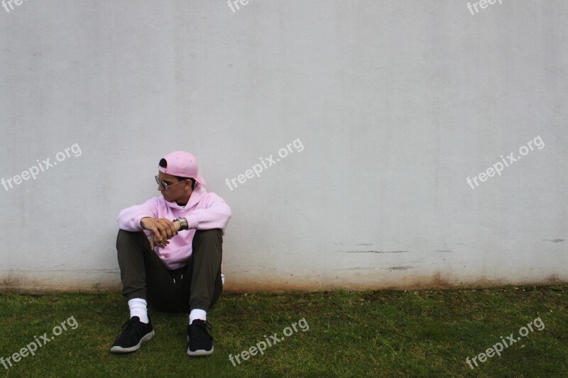 Pink Guy Skater Summer Wall