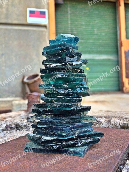 Glass Stacked Zen Balance Broken