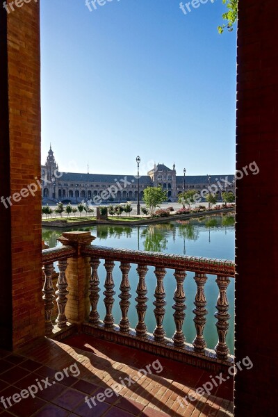 Plaza De Espania Seville Palace Spanish Historic