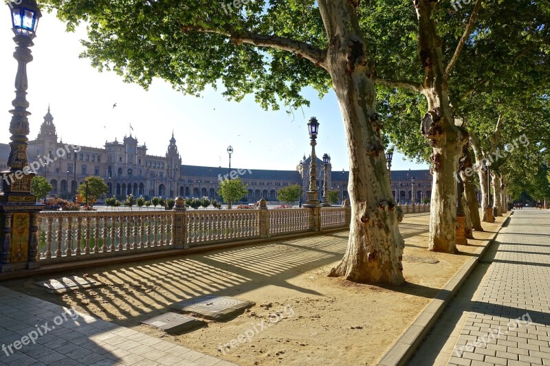 Plaza De Espania Seville Palace Historic Famous