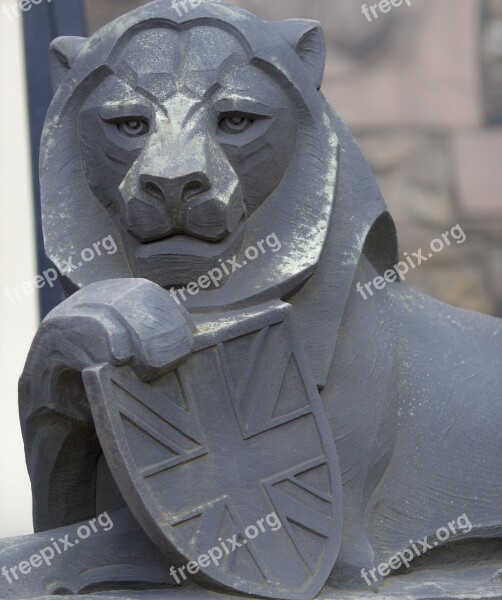 Scotland Lion Stone Sculpture Edinburgh Castle Free Photos