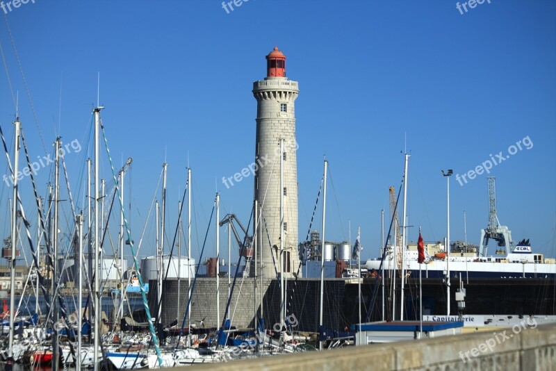 Lighthouse Sète Sea Port Landscape