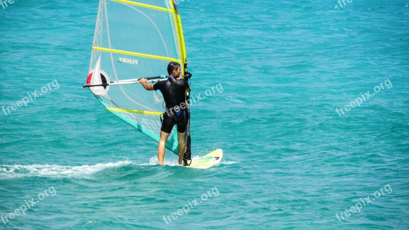 Windsurfing Sport Sea Water Windsurf