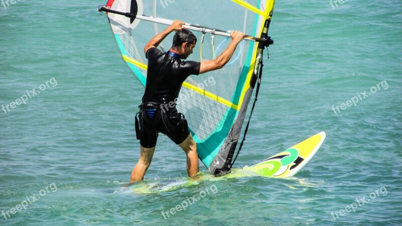 Windsurfing Sport Sea Water Windsurf