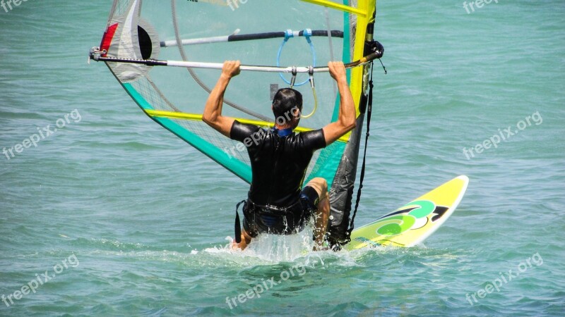 Windsurfing Sport Sea Water Windsurf