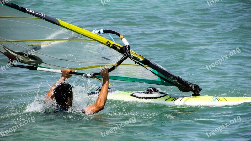 Windsurfing Sport Sea Water Windsurf