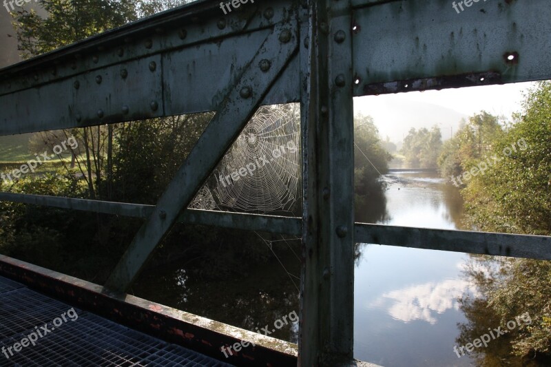 Cobweb Bridge River Water Fog