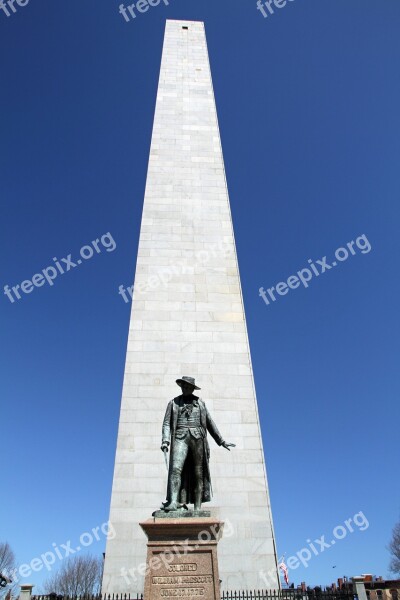 Granite Obelisk Bunker Hill Landmark Monument Boston