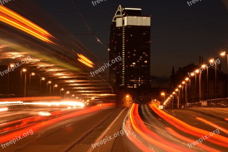 City Big City Building Night Skyscraper