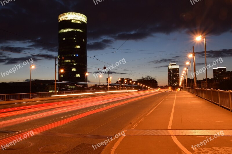 City Big City Building Night Skyscraper