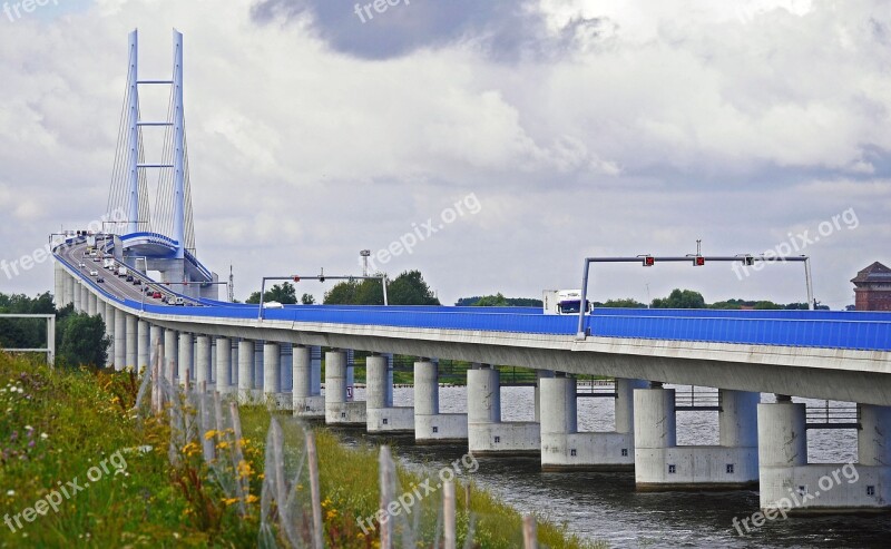 Rügen Bridge Strelasund Inlet High Bridge Altefähr