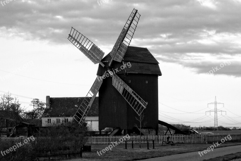 Post Mill Clouds Mill Windmill Old