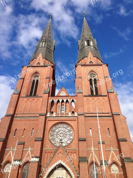 Blue Sky Brick Watch Sweden Uppsala Cathedral